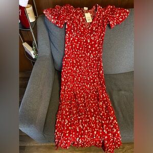 Red Floral Maxi Dress